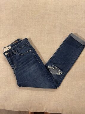 Garage Women's Dark Indigo Ripped Skinny Jeans